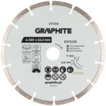 GRAPHITE Gyémánt vágókorong 230x22.2mm, szegmenses, száraz és vizes (57T314) - storeplace