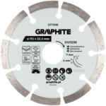 GRAPHITE Gyémánt vágókorong 115x22.2mm, szegmenses, száraz és vizes (57T306) - storeplace