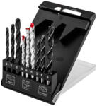 GRAPHITE Fúrókészlet, fém, fa, kőzetfúrókkal, 5, 6, 8mm, 9db (54T431)