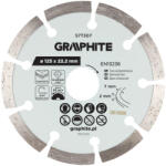 GRAPHITE Gyémánt vágókorong 125x22.2mm, szegmenses, száraz (57T307) - storeplace
