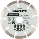 GRAPHITE Gyémánt vágókorong 115x22.2mm, szegmenses, száraz (57T305) - storeplace