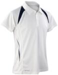 SPIRO Tricou polo funcțional pentru bărbați Team Spirit - Albă / albastru închis | M (SPIRO-S177M-1000156526)