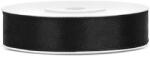 PartyDeco Szatén szalag - fekete 12mm/25m