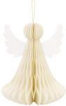  Papírdísz méhsejt Angyal, elefántcsont, 24 cm (ZDP1-24-021)