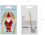  Fém függő dekoráció Mikulás, 10x4 cm, mix (ZDM6)