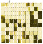  Panel with sequins, squares, cold gold, 30x30 cm (PAN1S-019Z)