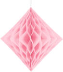  Méhsejt dekoráció Gyémánt alak, világos rózsaszín, 30cm (DH30-081J)