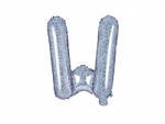PartyDeco Balon din folie Mini - Litera W 35 cm holografic