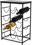 Excellent Houseware Suport 12 sticle vin Koopman, metal/lemn, 40x26x60 cm, negru Suport sticla vin