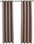  Draperii opace cu inele metalice, 2 buc. , gri taupe, 140x225 cm (134435)