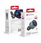 Forcell F-ENERGY Alu autós töltő 2 x Type C + USB A PD QC4.0 SFC2.0 4, 5A 65W szürke (288704)