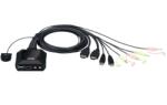 ATEN CS22H 2-Port USB 4K HDMI Cable KVM Switch with Remote Port Selector (CS22H) - primatinta