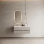 MARMY CODE 120x46x50 BALOS függesztett alsószekrény, 4 fiók, laminált (mosdó nélkül) Light Taupe 20 40 24 12 13 75 (20 40 24 12 13 75)