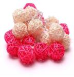 Iris 4616346 Gömb alakú fonott/rattan/4m/fehér/20db LED-es/3xAA elemes fénydekoráció (MEN-R1-22276)