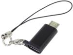 PremiumCord Adaptor PremiumCord Conector USB-C mamă - USB 2.0 Micro-B/mascul, negru cu buclă de suspendare (kur31-29)