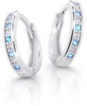 Cutie Jewellery Cercei rotunzi fermecători din aur alb C3342-80-X-2 albastră deschisă