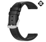 gigapack Pótszíj (univerzális, 22 mm, valódi bőr, szilikon belső) FEKETE [Honor Watch GS 3]