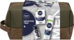 Nivea Men ajándékkészlet érzékeny bőrre: Borotválkozás utáni balzsam, 100 ml + Borotvagél, 200 ml + Invisible Black & White Power golyós dezodor, 50 ml