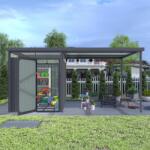 Avenberg Magnus kerti ház fényáteresztő ablakokkal + bővítés, 2.5 x 4.9 m, Premium, ZA17096