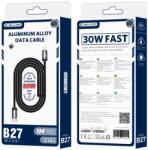 Jellico kábel B27 USB-C - Lightning PD 30W 1M Fekete