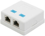VEZ Fali aljzat - 05397 (Cat5e, FTP, 2xRJ45, árnyékolt, fehér) (05397)