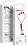 Forcell F-DESIGN R10X40 csuklópánt mobiltelefonhoz, állítható hosszúsággal (max 20 cm a hurkon) rózsaszín-fehér