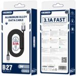 Jellico kábel B27 USB-C 3.1A 1M Fekete