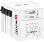 SKROSS Adapter, világutazóknak, 1xUSB-A, 1xUSB-C PD, 65W, USB-C kábel, (SKADPD65W) (SKADPD65W) - aqua