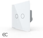 LIVOLO Intrerupator Dublu cu Touch LIVOLO din Sticla - Protocol ZigBee EC Alb (VL-FC2Z2-2G-2W)