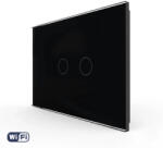 LIVOLO Intrerupator Dublu Wi-Fi cu Touch LIVOLO din Sticla - Standard Italian Negru (VL-FC2NY-2G-3B)