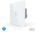 LIVOLO Intrerupator Simplu Cap Scara / Cruce cu Dimmer cu Touch LIVOLO din Sticla - Protocol ZigBee EC Alb (VL-FC1SD1Z2-2G-2W)