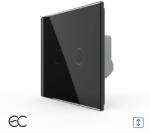 LIVOLO Intrerupator Dublu Draperie cu Touch LIVOLO din Sticla - Protocol ZigBee EC Negru (VL-FC2NWZ2-2G-2B)