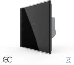 LIVOLO Intrerupator Simplu Cap Scara / Cruce cu Touch LIVOLO din Sticla u2013 Protocol ZigBee EC Negru (VL-FC1SZ2-2G-2B)
