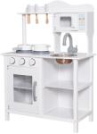 Ginger Home fából készült gyermek konyha kiegészítőkkel - Fehér játékkonyha szerepjátékhoz, 3 év+ (W10C404H)