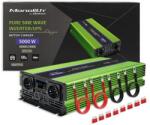 Qoltec Monolith tiszta szinuszhullámos Inverter | Akkumulátortöltő | UPS | 2500W | 5000W | 12V - 230V | LCD (QC-51944)