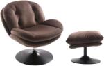 TEMPO KONDELA Luxus forgófotel lábtartóval, barna Velvet szövet, ADELMO