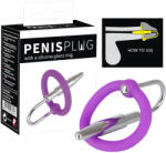 Penisplug You2Toys - Plug penian - inel de gland din silicon cu dilatator conic (mov-argintiu)
