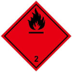  Információs címke, papír Gyúlékony gázok 2.1 10cmx10cm 300db/tekercs - delfinbuvar