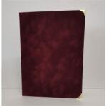  Oklevéltartó, A4, exkluzív, plüss, 4 fém sarokkal, bordó (ISKE185) - tintasziget