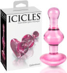 Icicles No. 75 - szíves, üveg anál plug (pink) (05402340000)