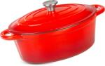 Magic home Sütőedény MagicHome Castora line, ovális, lábas, 30 cm, 4, 4 liter fedővel, zománcozott öntöttvas