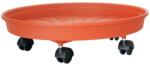ICS Virágcserép alátét ICS MARGHERITA 25 cm, kerek kerekekkel, terrakotta