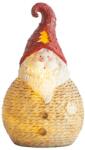  Figura MagicHome Karácsonyi, Mikulás kerek kicsi, LED, polirezin, 19, 5 cm