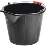  Vödör ReCycled® STRONG, 15 literes, építőipari, kiöntővel, extra erős, műanyag fogantyú, fekete