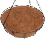  Virágcserép Strend Pro LC-CocoB-24, 35 x 35 x 17 cm, acél/kókusz, fali kör, felfüggeszthető, akasztó