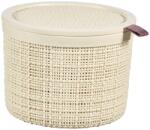 Keter Kosár Curver® JUTE ROUND, 2 literes, bézs, fedéllel, 17x13 cm