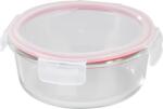 MagicHome Tárolóedény MagicHome, Kerek, 950 ml, fedéllel, Clip, üveg