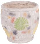 MagicHome Dekoráció MagicHome, Virágcserép mozaikkal, világos, kerámia, 27, 5x27, 5x25 cm