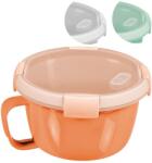 Keter Tárolóedény Curver® 900 ml, füllel, nyitható fedél, fogantyúval, menta/szürke/barack vegyes színek,