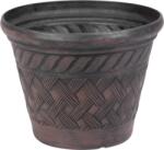 Strend Pro Virágcserép Strend Pro, 29x23 cm, sötétbarna, rattan mintás